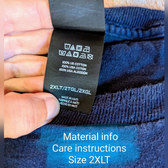 Hanes BEEFY Tee size 2XLT, GUC navy colour crew neck t shirt - Picture 3 of 10